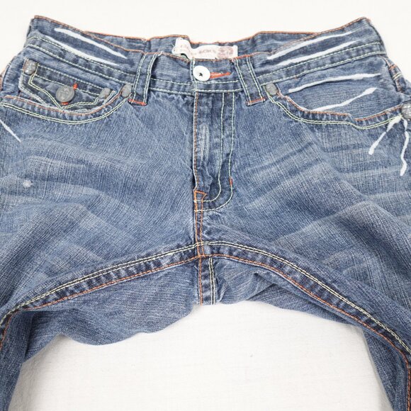 Vintage Laguna Beach Jeans Mens 34 (36x34) Y2K Skull Biker Denim Made in USA - Picture 7 of 12